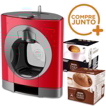 Cafeteira Expresso Dolce Gusto Oblo Vermelha 110v + 32 Cápsulas