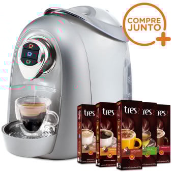 Cafeteira Expresso Três Corações Modo Branca 220v + 50 Cápsulas