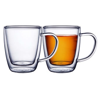 Conjunto de Xícaras para Chá ou Cappuccino em Vidro Duplo Tramontina - 2 un