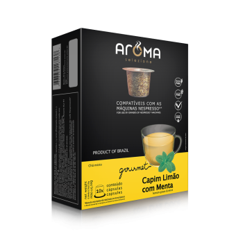 Cápsulas de Chá Compatíveis com Nespresso Capim-Limão com Menta Aroma - 10 un.
