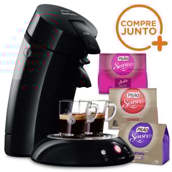 Kit Cafeteira Expresso Philips Senseo 110v Preta + 3 tipos de Sachês