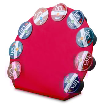 Porta Cápsula Acrílico Três Vermelho - 9un.