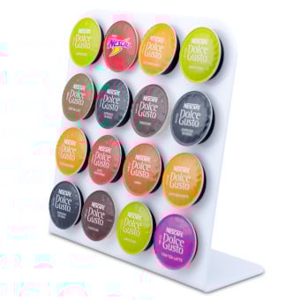 Porta Cápsula Acrílico Dolce Gusto Branco - 16 un.