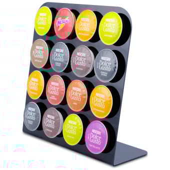 Porta Cápsula Acrílico Dolce Gusto Preto - 16 un.