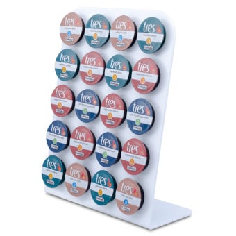 Porta Cápsula Acrílico Três Corações Branco - 20 un.