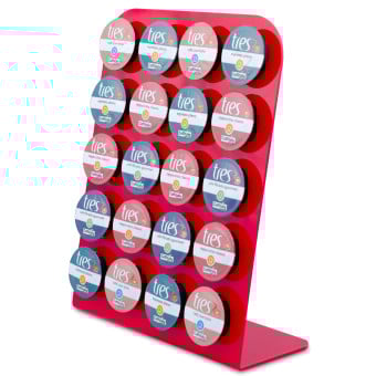 Porta Cápsula Acrílico Três Corações Vermelho - 20 un.