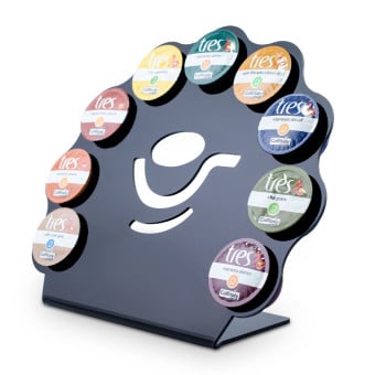 Porta Cápsula Acrílico Três Floral Preto - 10un