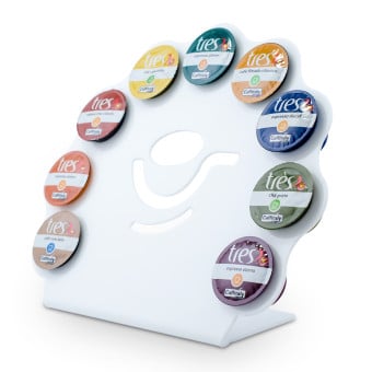 Porta Cápsula Acrílico Três Floral Branco - 10un.