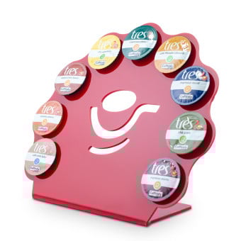 Porta Cápsula Acrílico Três Floral Vermelho - 10un