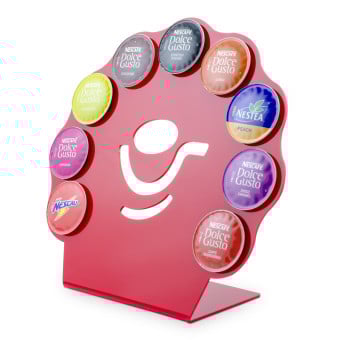 Porta Cápsula Acrílico Dolce Gusto Leque Vermelho - 9 un