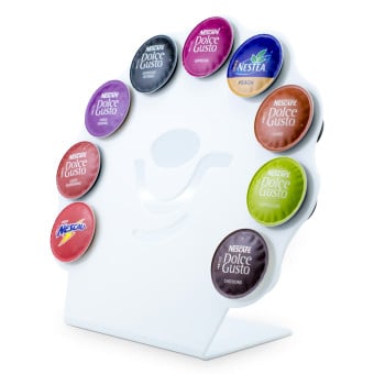 Porta Cápsula Acrílico Dolce Gusto Leque Branco - 9 un