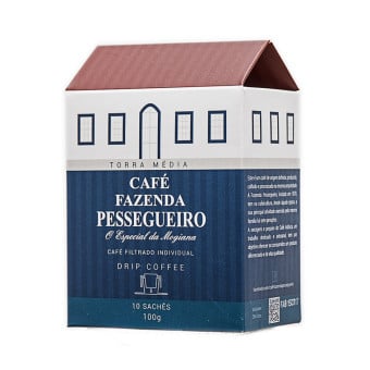 Café em Pó Drip Coffee Café Fazenda Pessegueiro - 10 filtros individuais com café