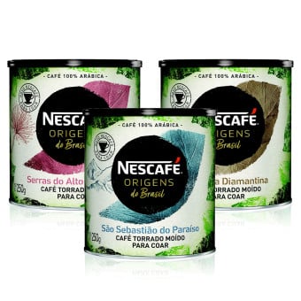 Kit 3 Cafés Torrado e Moído NESCAFÉ Origens - 750g