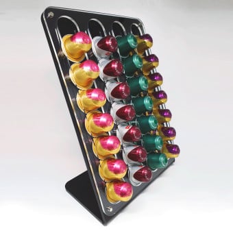 Porta Cápsula Acrílico Ima Preto Nespresso - 28 cápsulas