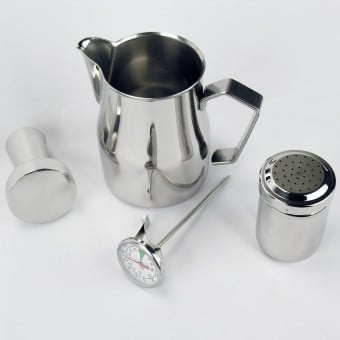 Kit Barista - Tamper, Pitcher, Termômetro, Polvilhador Motta