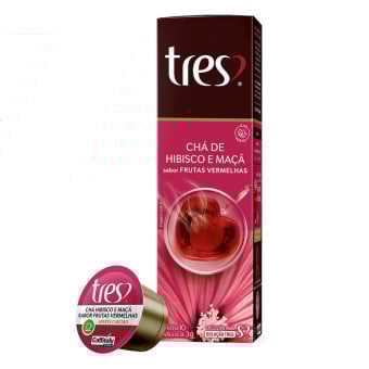 Cápsulas de Chá de Hibisco e Maçã 3 Corações - 10 un