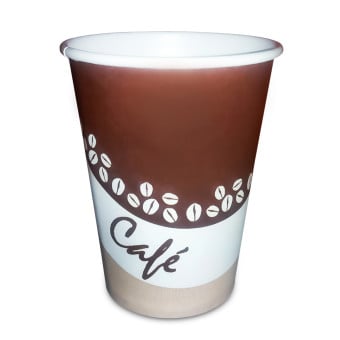 Copos de Papel Biocopo Estampa Café 240ml - 100 un.