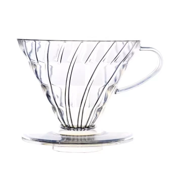 Coador para Café em Acrílico V60 Transparente - Tamanho 01
