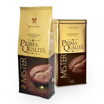Kit Lata Café Torrado e Moído Prima Qualità Mister 500g