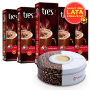 Café Fácil - Kit 50 Cápsulas Três Corações Chocolate Quente Ganhe Lata