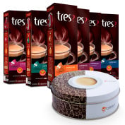 Café Fácil - Kit 60 Cápsulas Três Corações Espressos Ganhe Lata