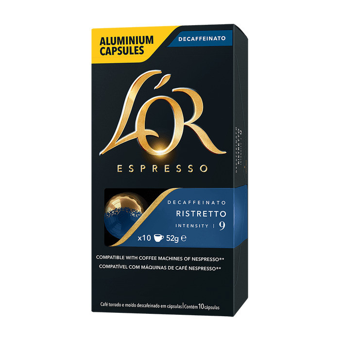 Cápsulas de Café L'or Ristretto Decaffeinato - Compatíveis com Nespresso® - 10 un.