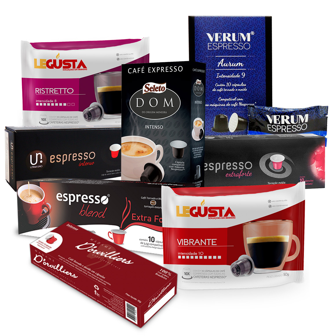 Kit Cápsulas de Café Compatíveis com Nespresso - Intensos