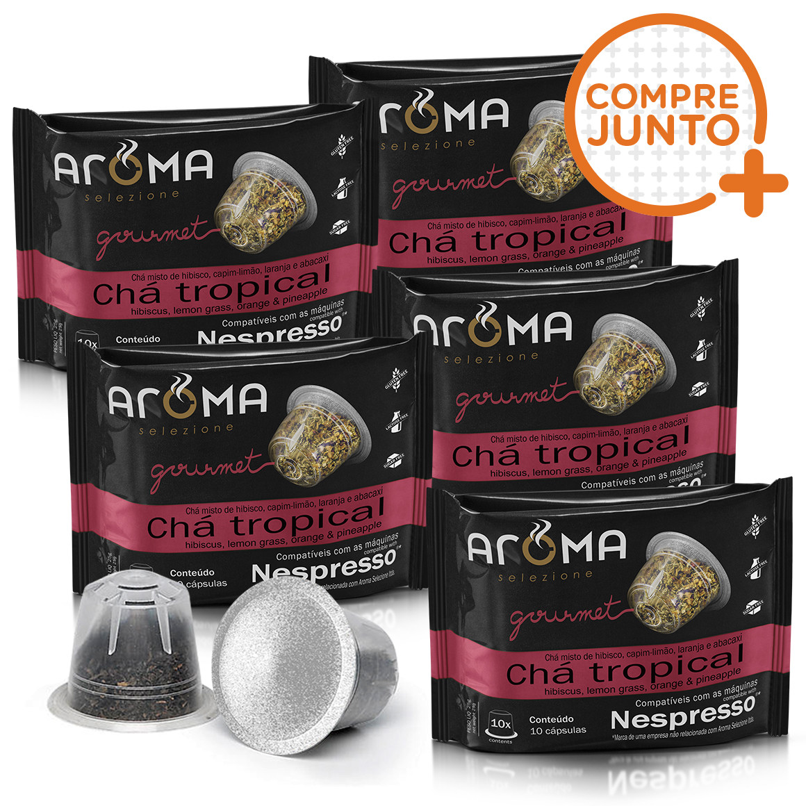 Kit Cápsulas de Chá Compatíveis com Nespresso Chá Tropical Aroma - 50 un.