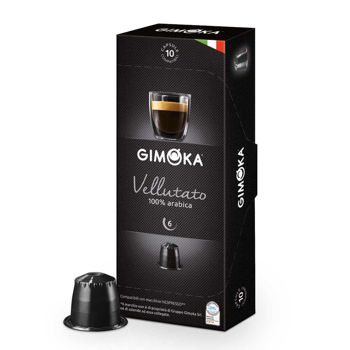 Cápsulas de Café Espresso Gimoka Vellutato - Compatíveis com Nespresso® - 10 un.