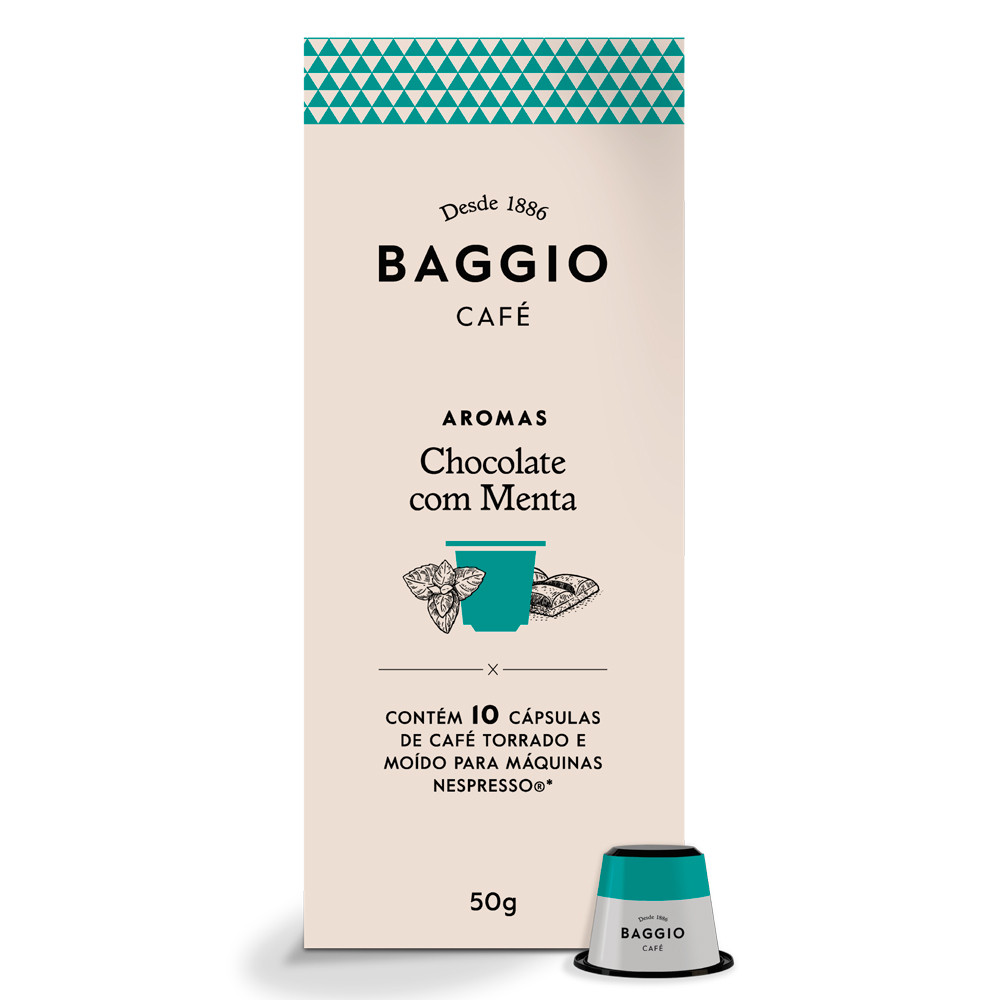 Cápsulas de Café Baggio Aromas Chocolate com Menta - Compatíveis Nespresso ® - 10 un.