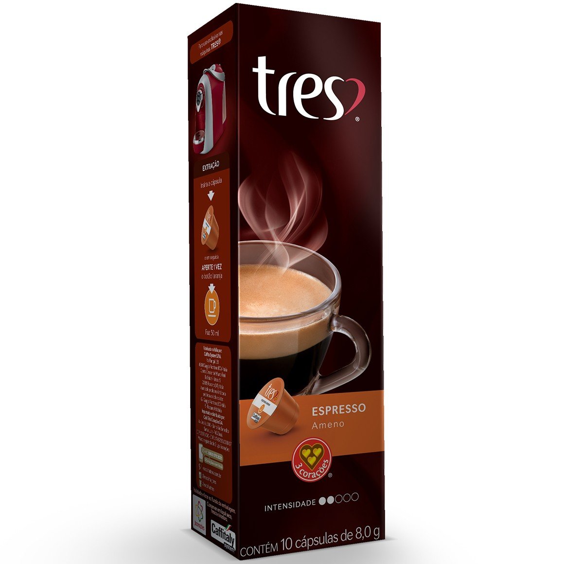 Café Fácil Cápsulas de Café Espresso Ameno 3 Corações