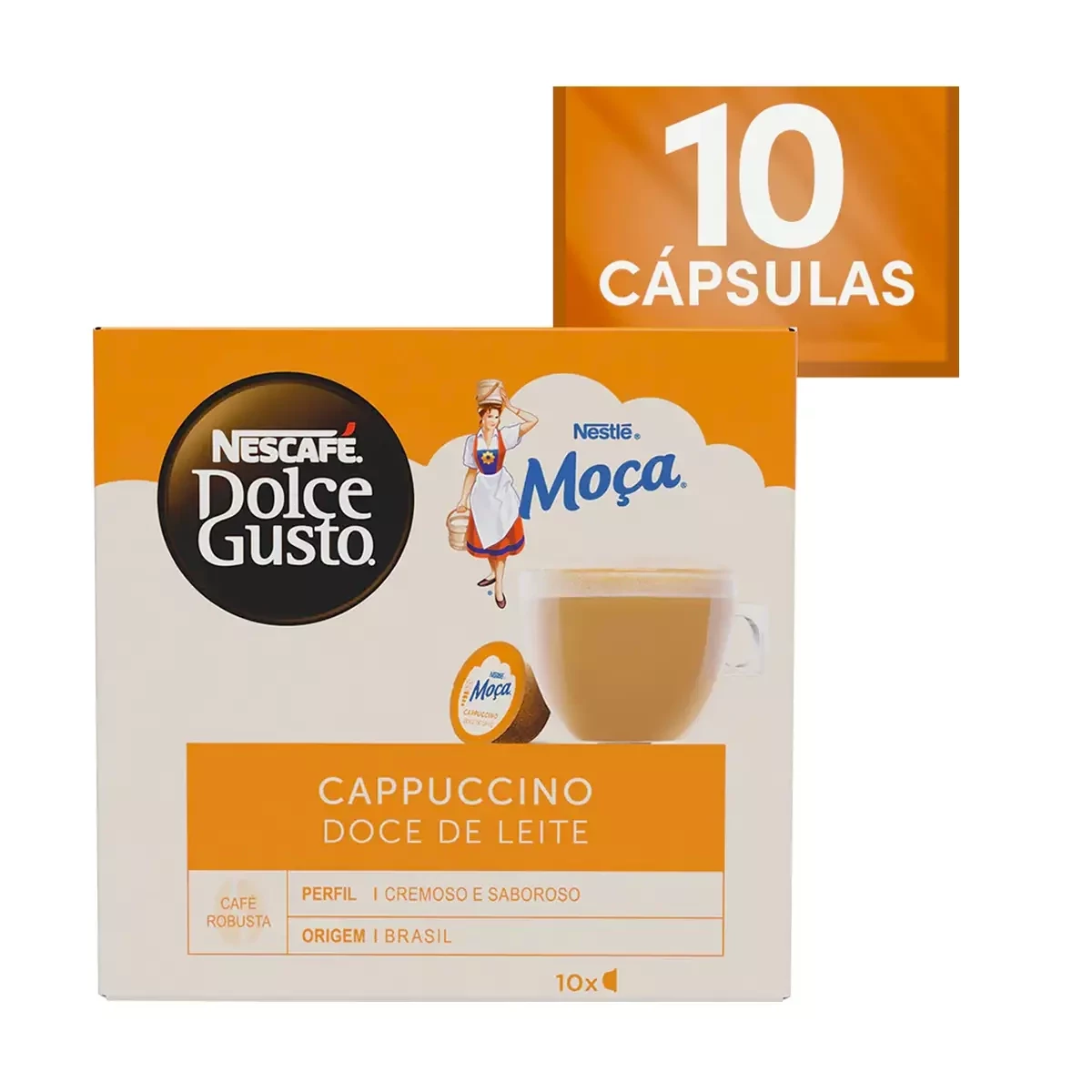 Cápsula Nescafé Dolce Gusto Cappuccino Moça Doce de Leite 10 un