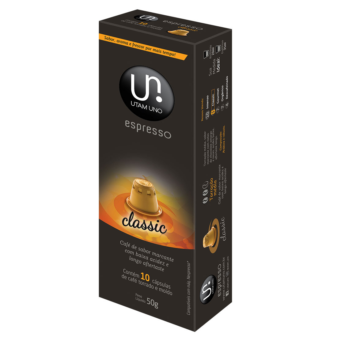 Cápsulas de Café Utam Uno Classic - Compatíveis com Nespresso® - 10 un.
