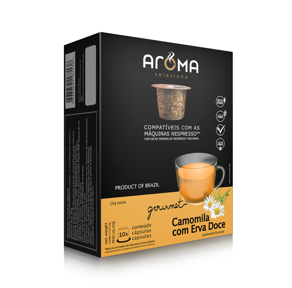 Cápsulas de Chá Compatíveis com Nespresso Camomila com Erva-Doce Aroma - 10 un.