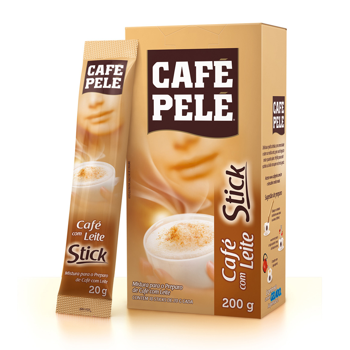 Café com Leite Café Pelé Stick 200gr