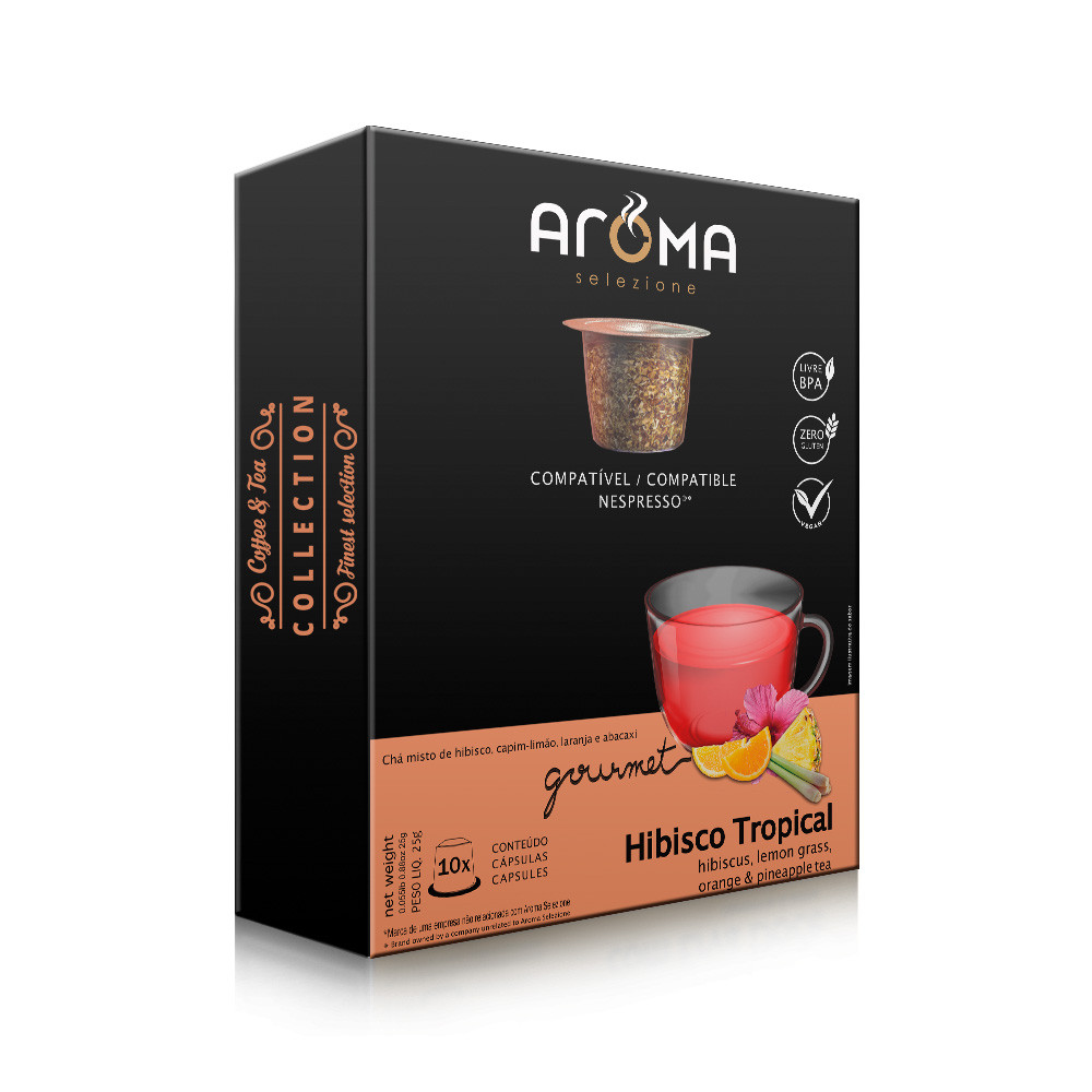Cápsulas de Chá Compatíveis com Nespresso Chá Tropical Aroma - 10 un.