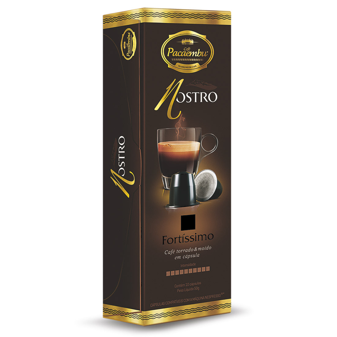 Cápsulas de Café Pacaembu Nostro Fortíssimo - Compatíveis com Nespresso® - 10 un.