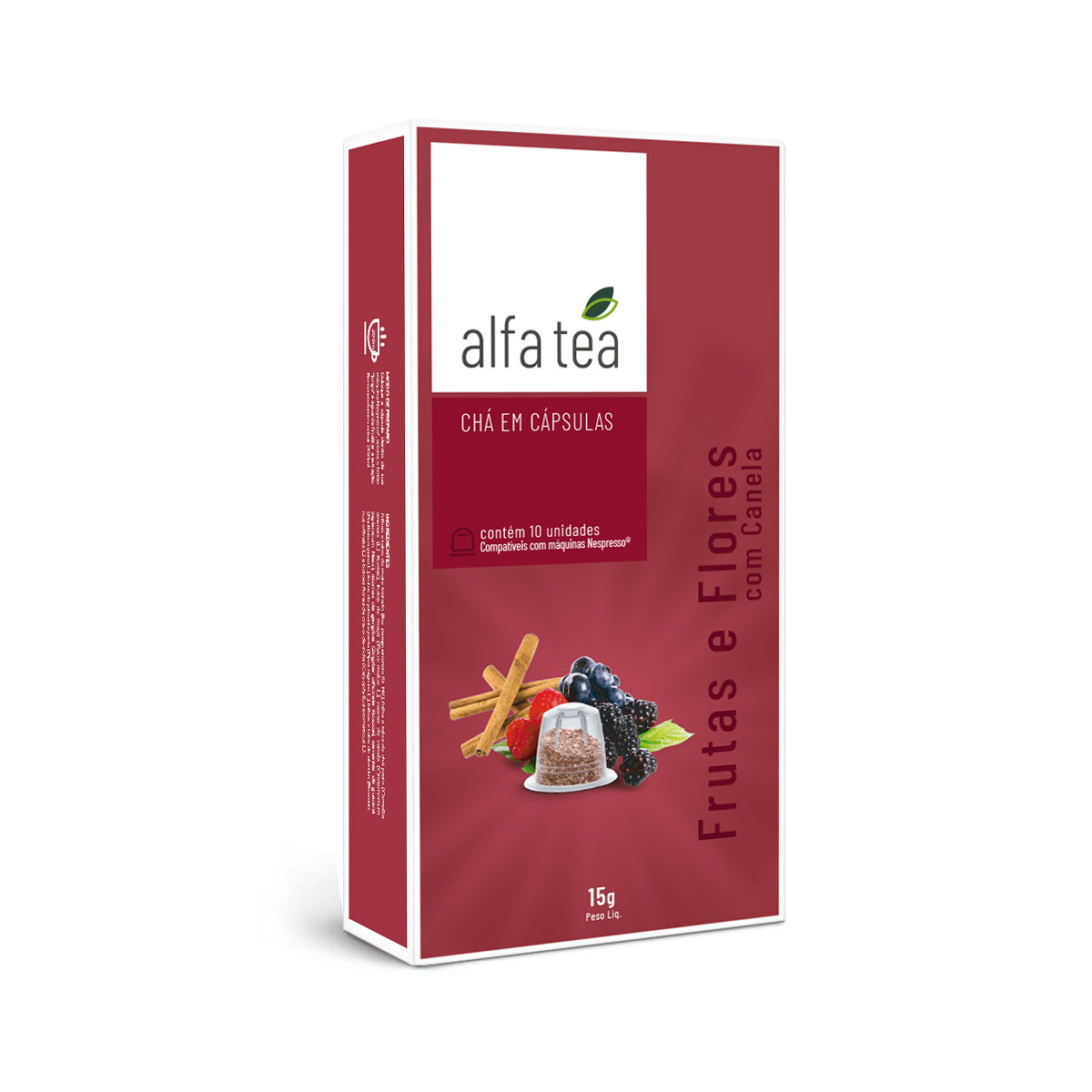 Cápsulas de Chá Flores e Frutas com Canela Alfa Tea 10 un.