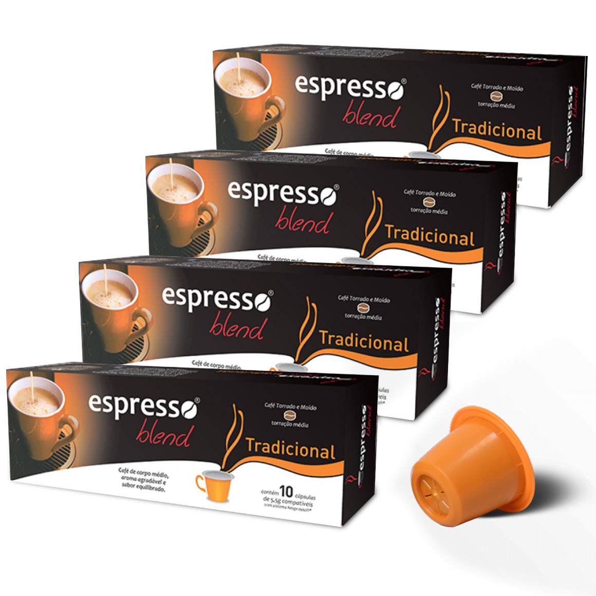 Café Fácil - Kit Cápsulas de Café Espresso Blend Tradicional - Compatíveis  com Nespresso® - 40 un.