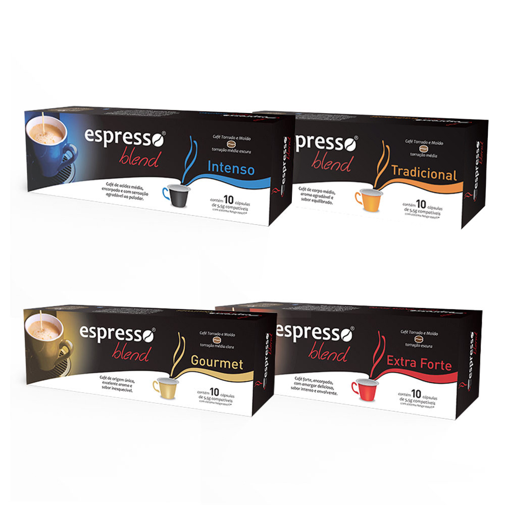 capsulas de Café Compatíveis Nespresso Espresso Blend - 40 Cápsulas