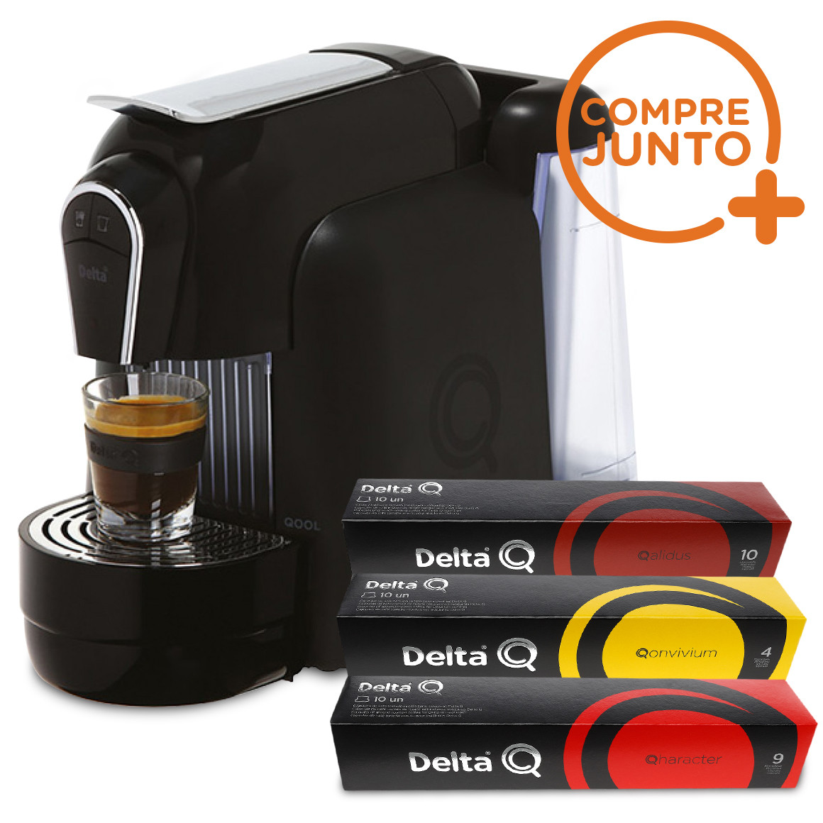 Cafeteira Expresso Automática Qool Delta Q Preta 110 v + 30 Cápsulas