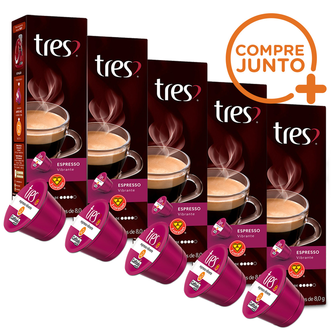 Kit 60 Cápsulas Três Corações Espressos Ganhe Lata Personalizada e  Exclusiva Café Fácil
