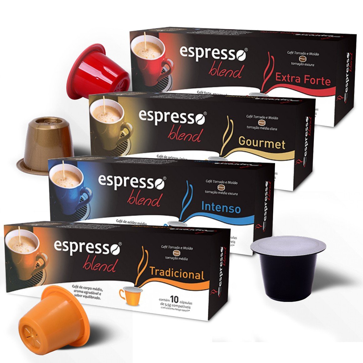 Café Fácil Kit Cápsulas de Café Espresso Blend Compatíveis com