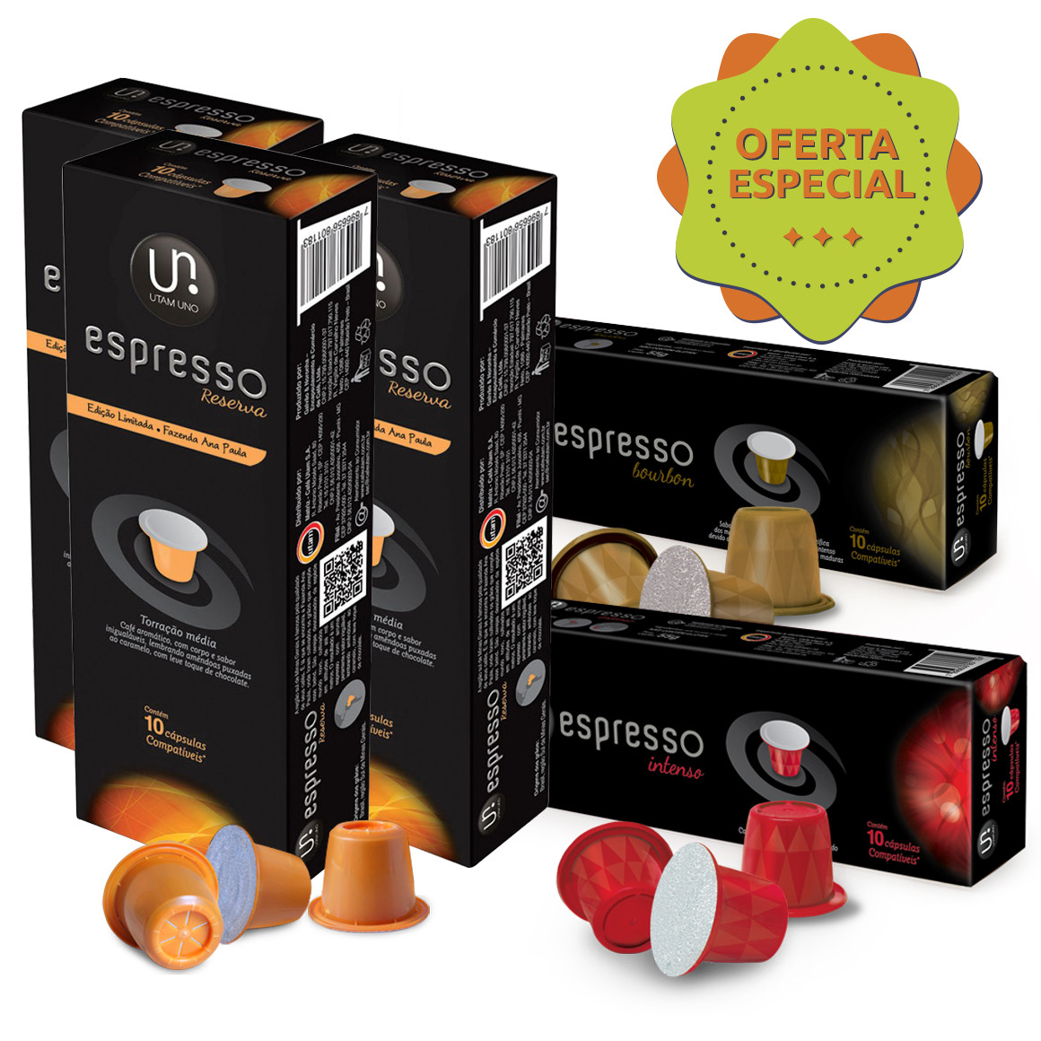 Kit Cápsulas de Café Compatíveis com Nespresso Utam Uno - 50 un.