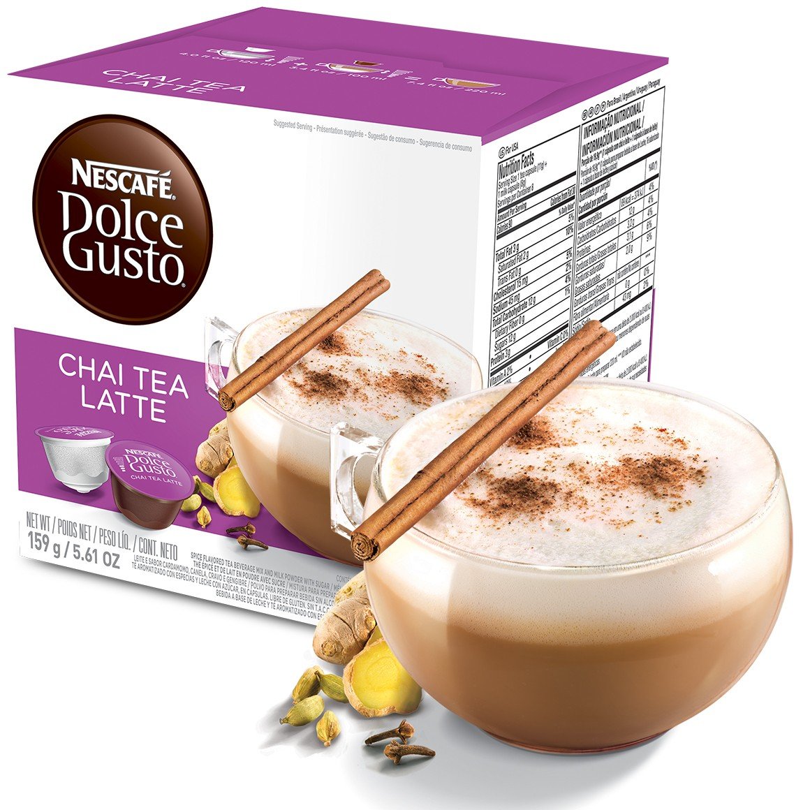 Café Fácil Cápsula Nescafé Dolce Gusto Chai Tea Latte 16 Cápsulas