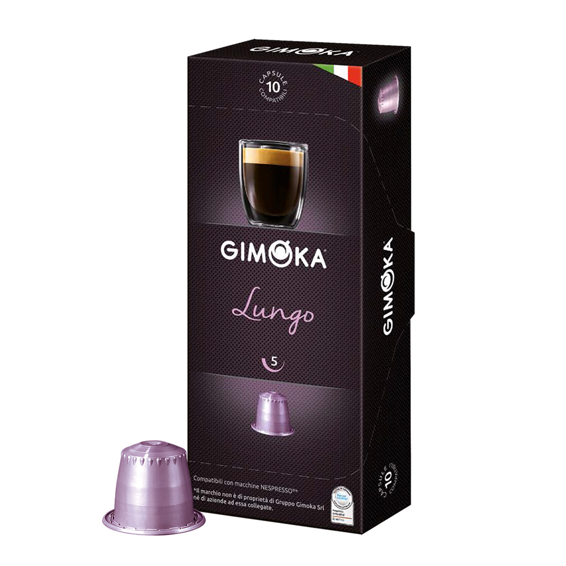 Cápsulas de Café Compatíveis com Nespresso Espresso Gimoka Lungo - 10 un