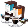 Kit 20 Cápsulas de Café Compatíveis com Nespresso Octavio + 2 Xícaras para Café em Vidro Duplo 80ml