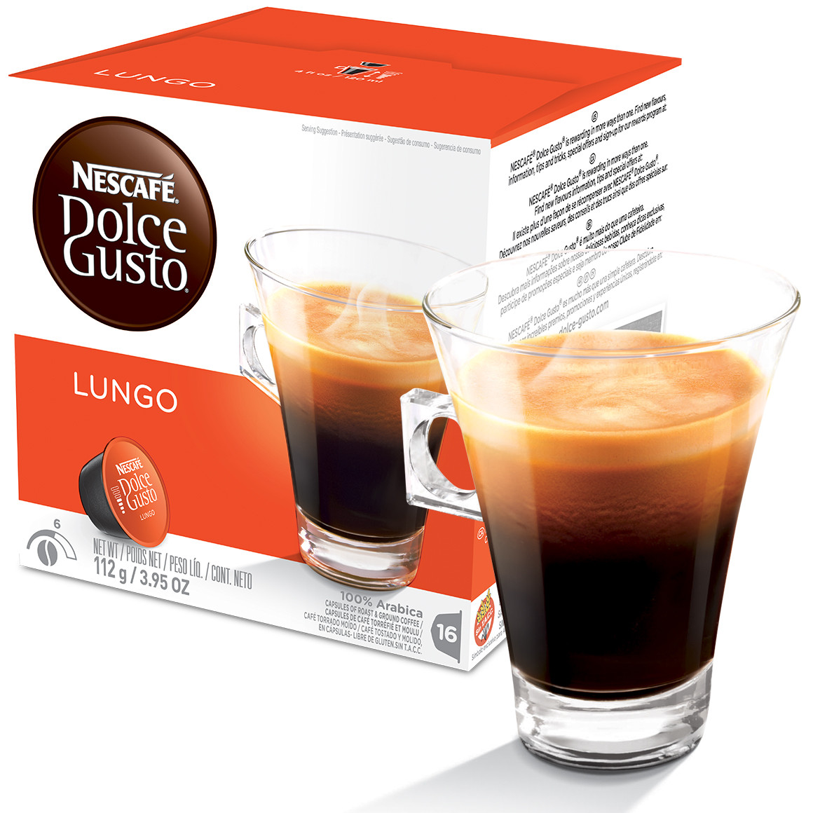 Cápsula Nescafé Dolce Gusto Café Lungo 16 Cápsulas - Nestlé